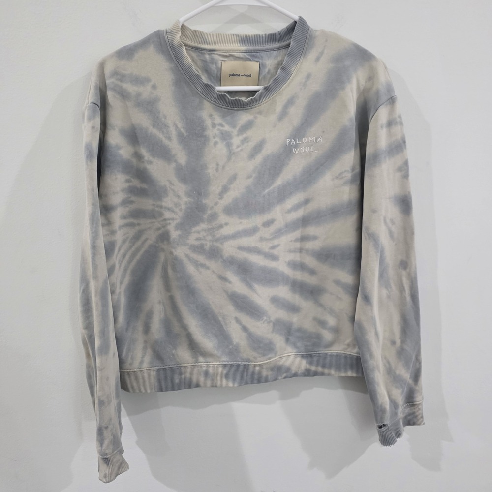 Paloma‎ Wool Womens Sweatshirt Size Medium Blue Tie Dye Beach